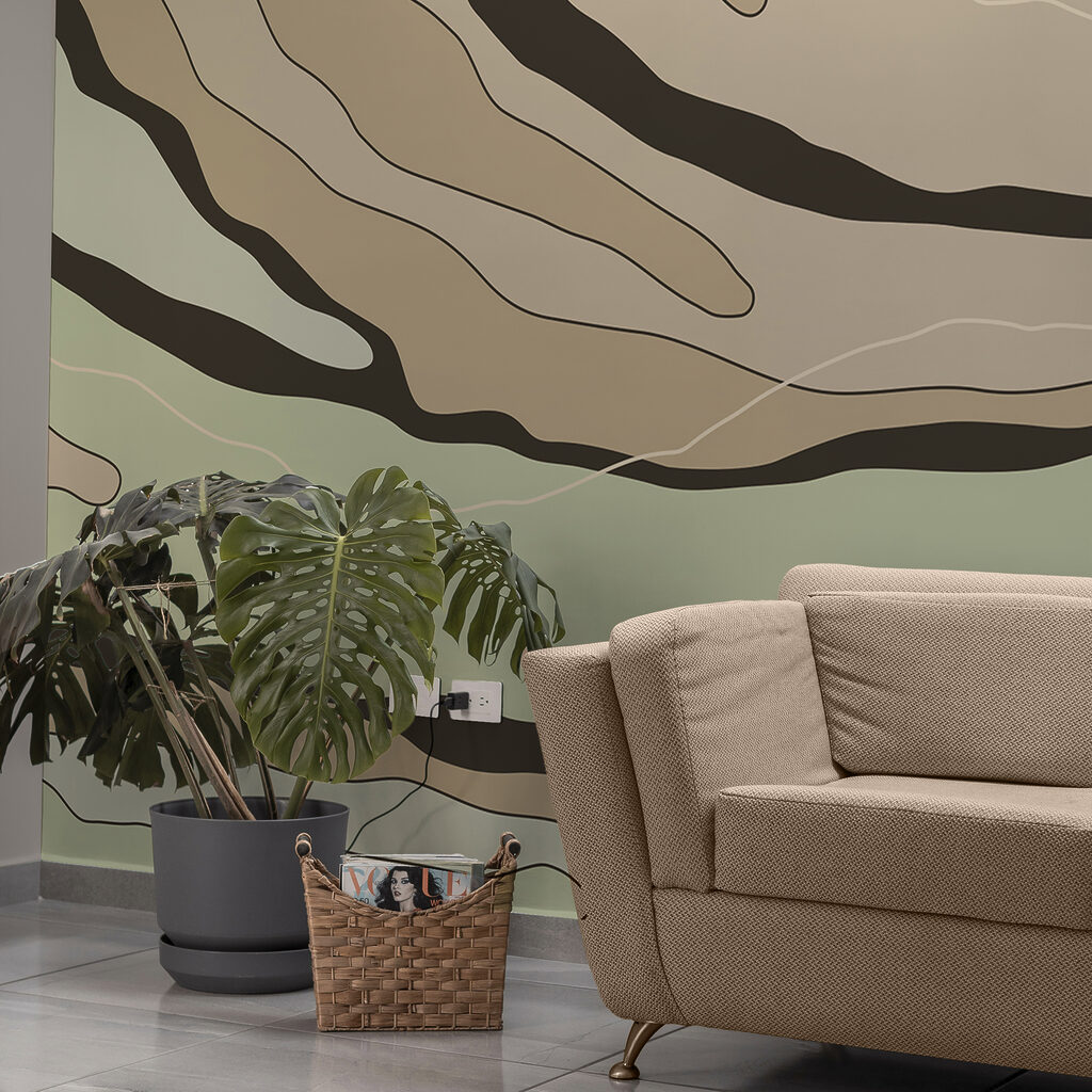 Abstraktné línie v teplých zemitých tónoch