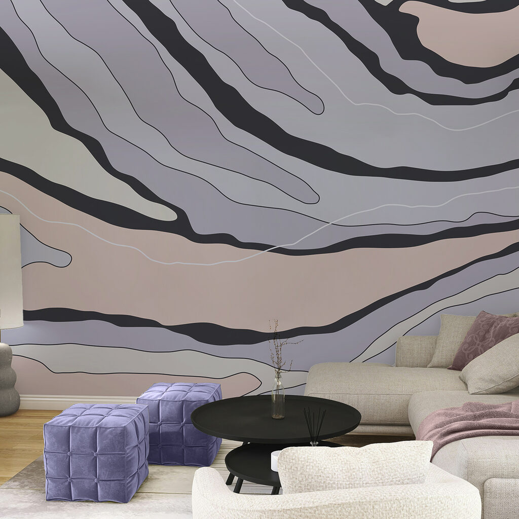 Abstraktné línie v jemných farbách