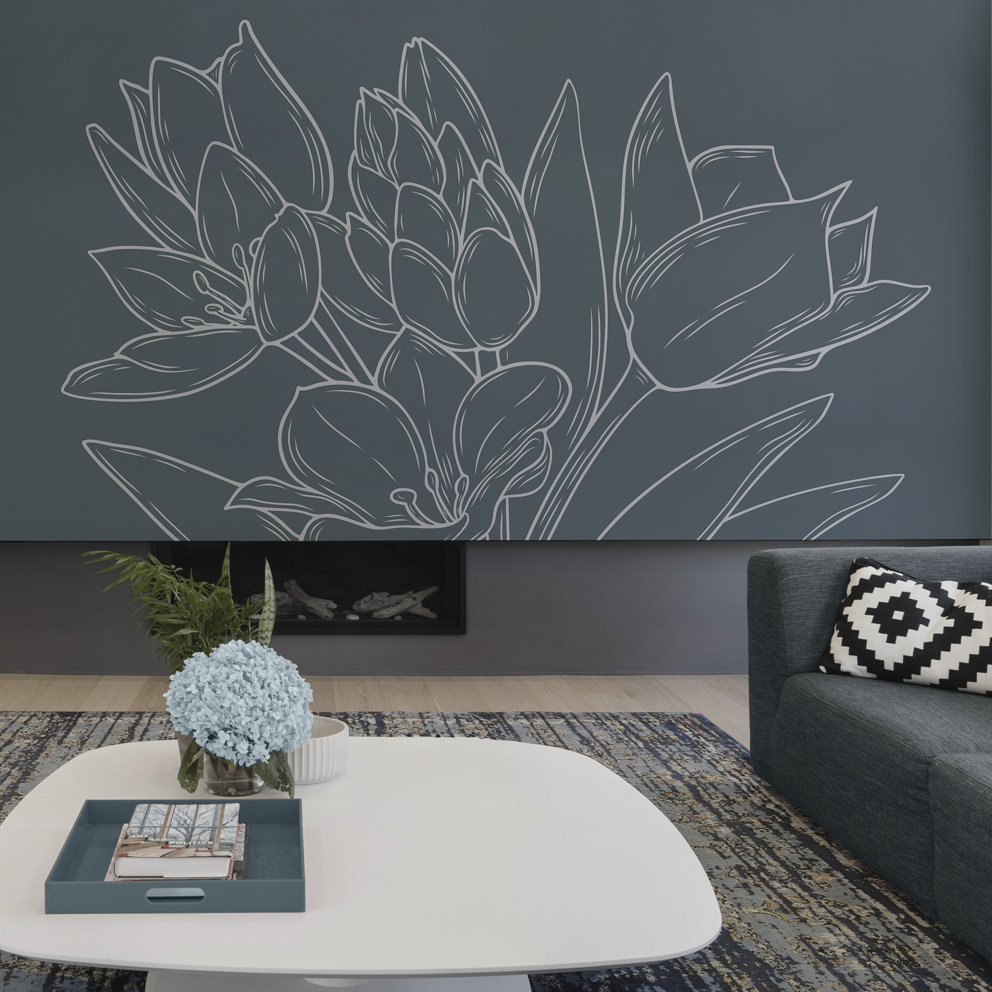 Jemné kvety na tmavom pozadí Jemné kvety na tmavom pozadí