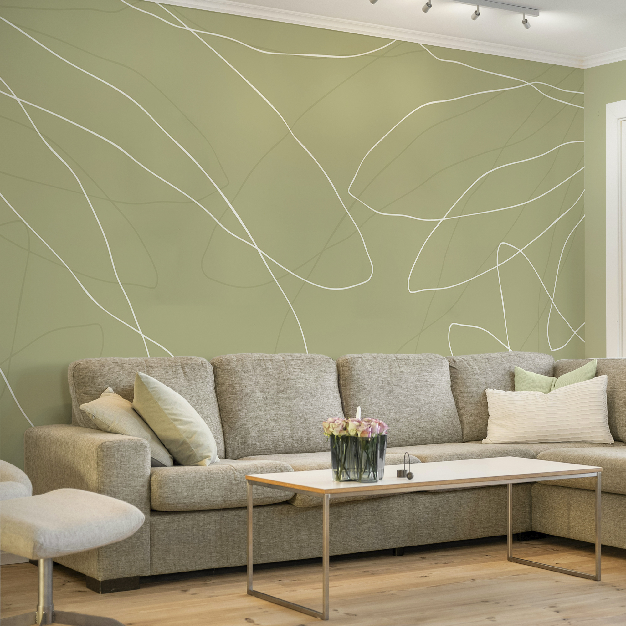 Zelené pozadie s bielymi čiarami Zelené pozadie s bielymi čiarami