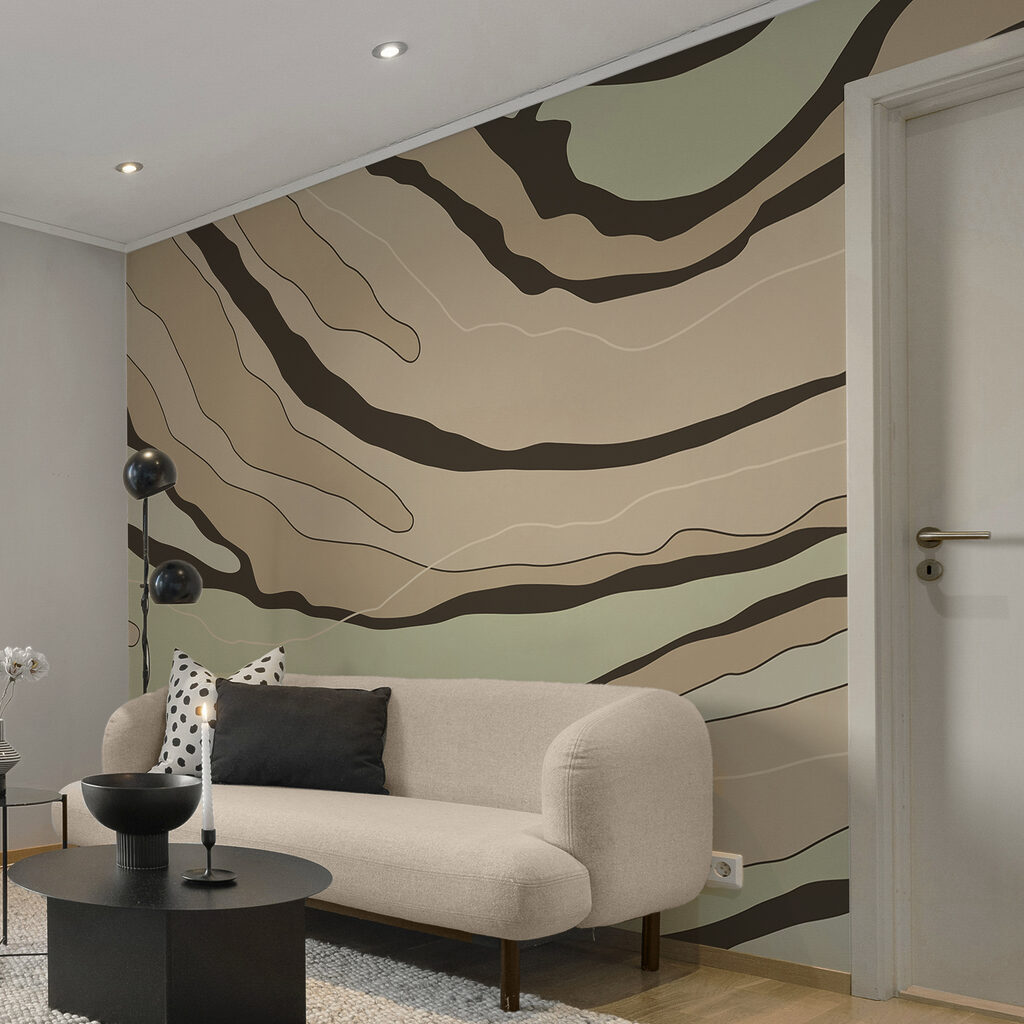 Abstraktné línie v teplých zemitých tónoch