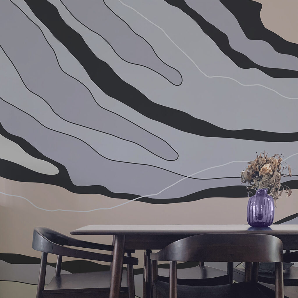 Abstraktné línie v jemných farbách