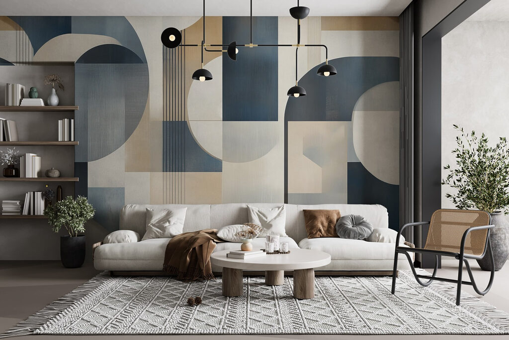 Farebné umelecké dielo so zakrivenými tvarmi Farebné umelecké dielo so zakrivenými tvarmi