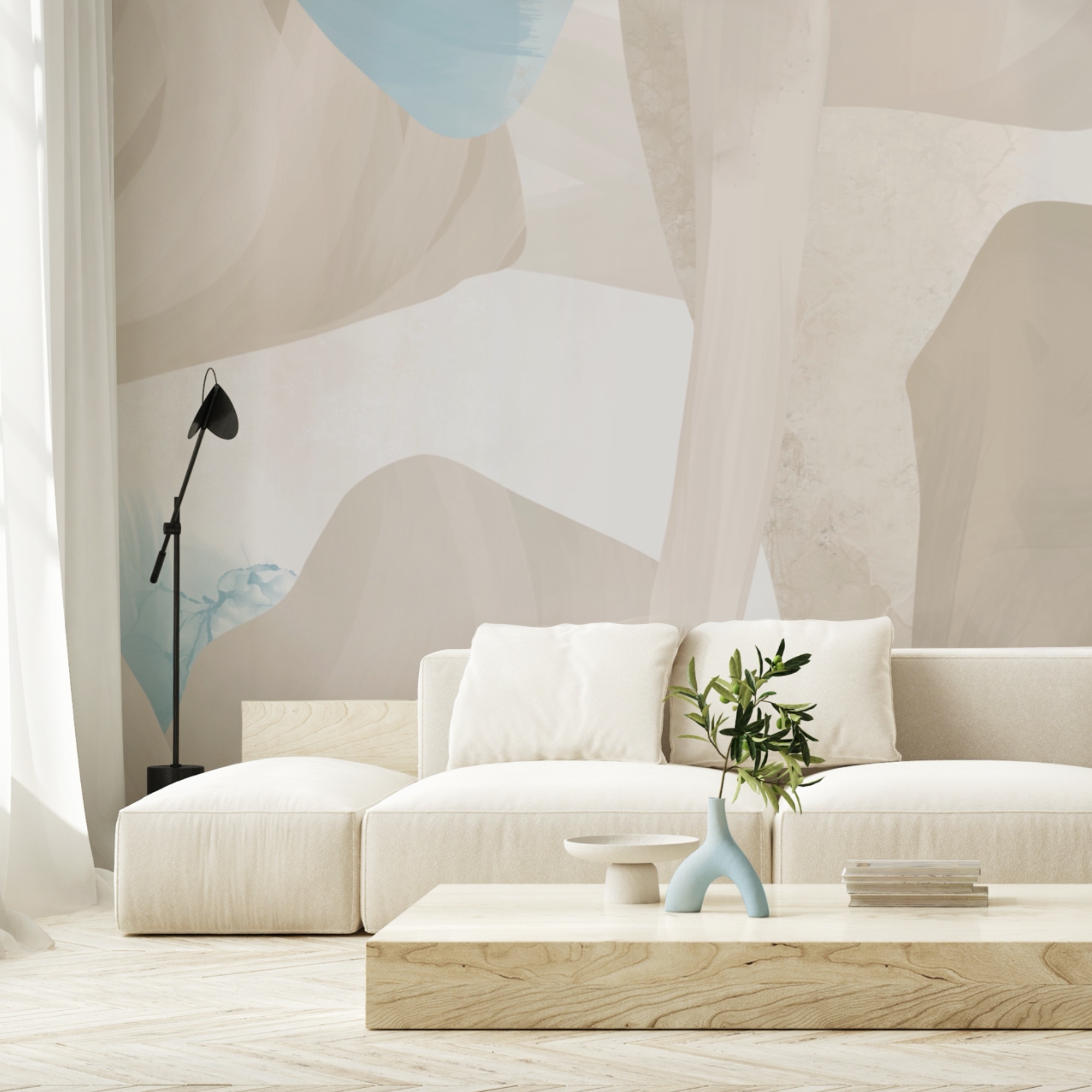 Abstraktné tvary v jemných farbách Abstraktné tvary v jemných farbách