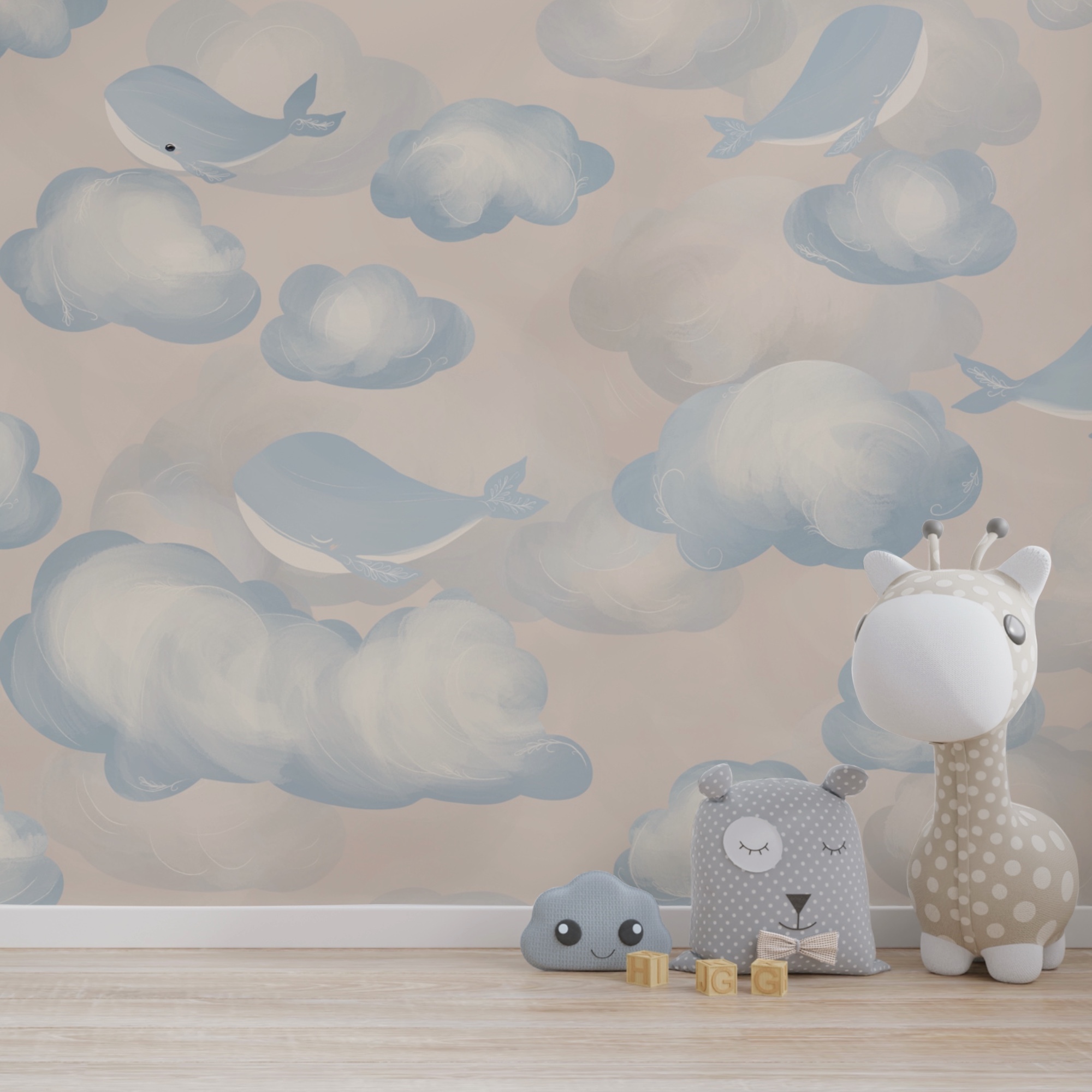 Modré a biele oblaky a veľryby Modré a biele oblaky a veľryby