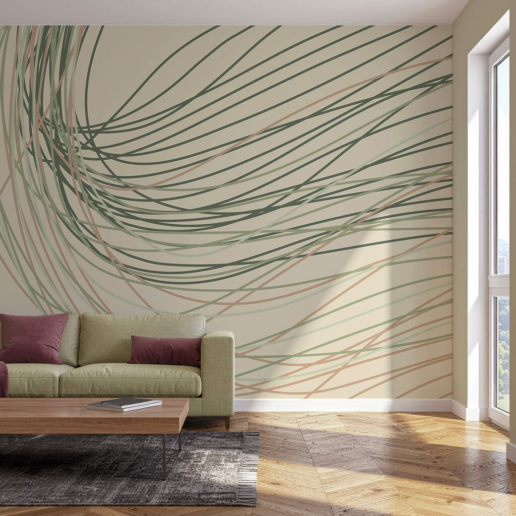 Plynúce línie v jemných pastelových tónoch