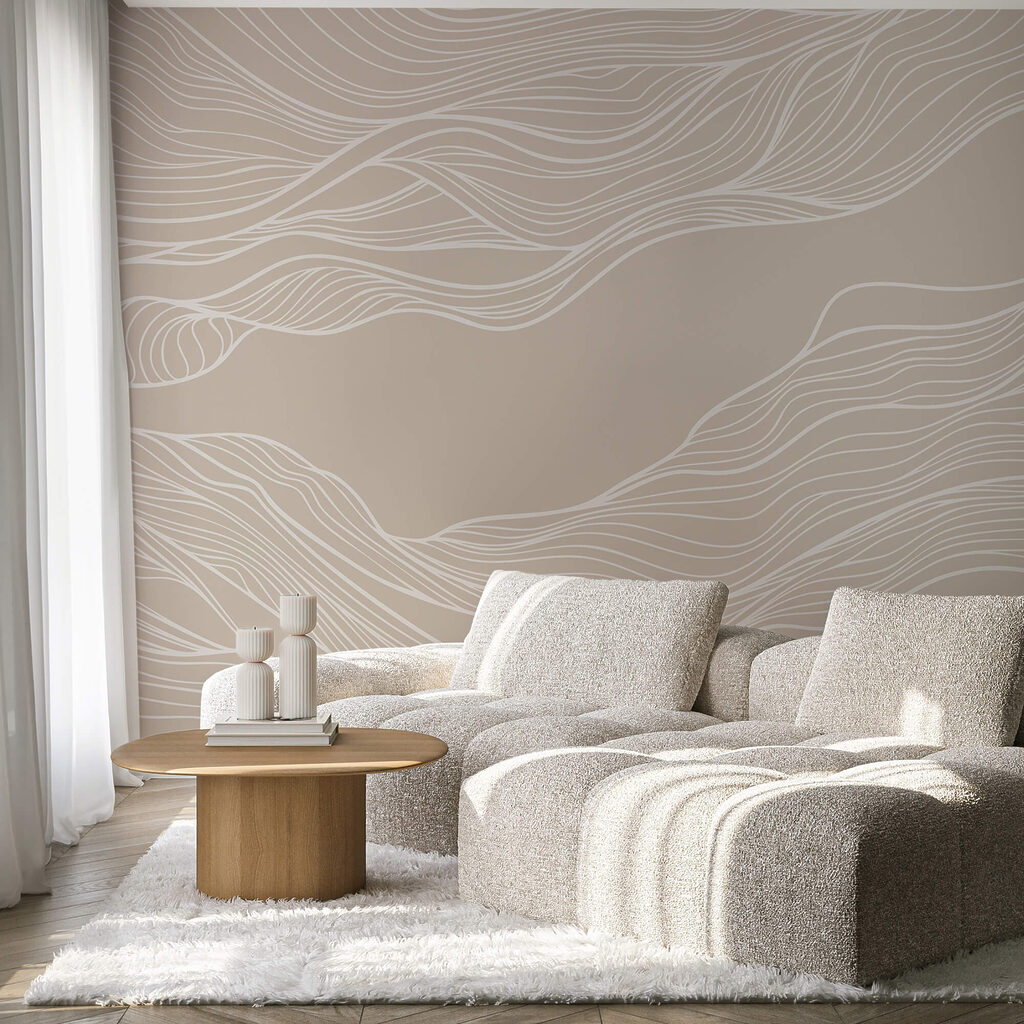 Biele čiary na hnedom pozadí