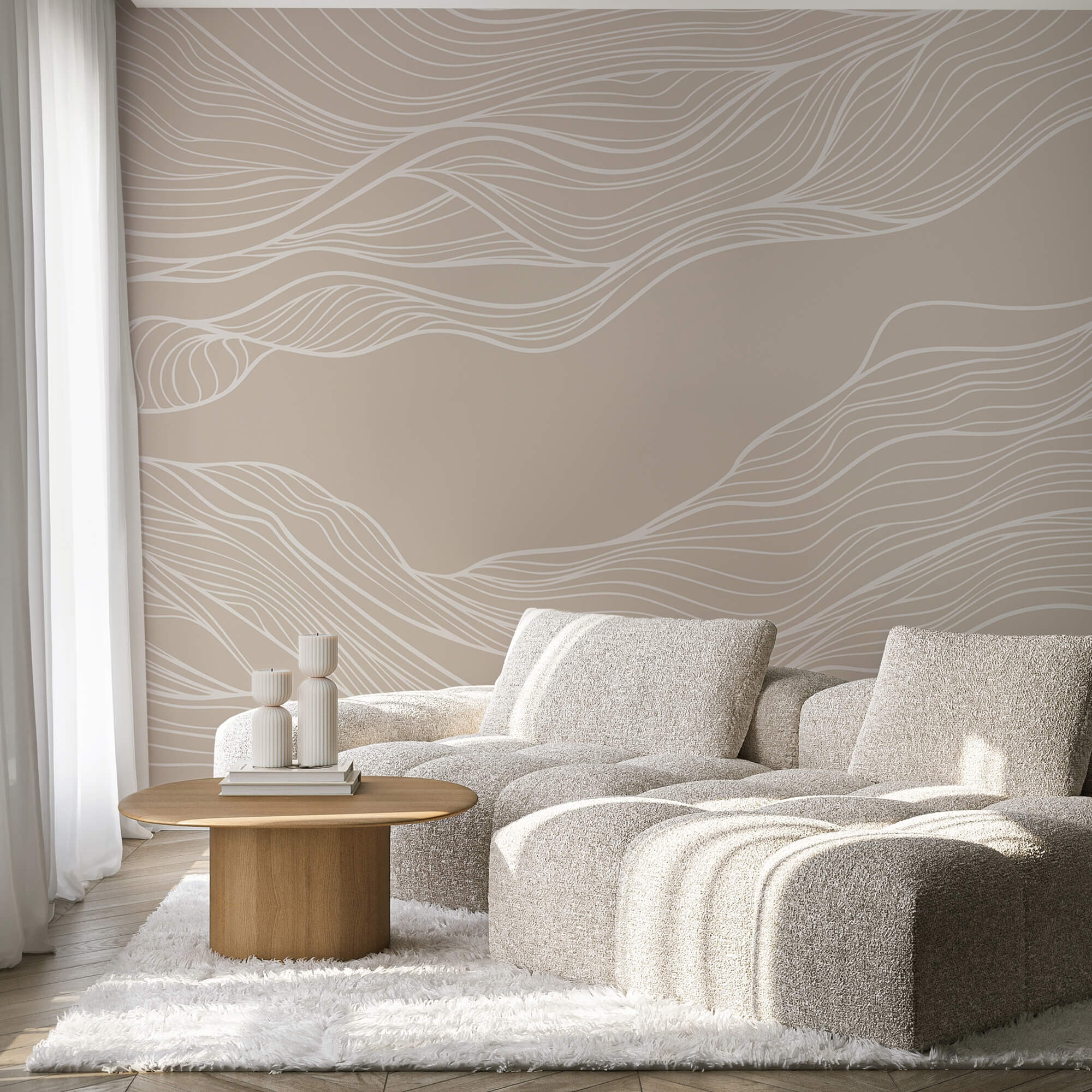 Biele čiary na hnedom pozadí