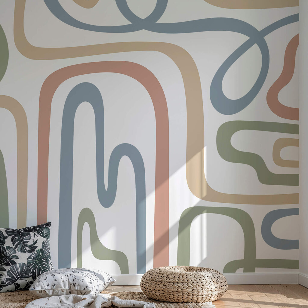 Farebné čiary na bielom pozadí