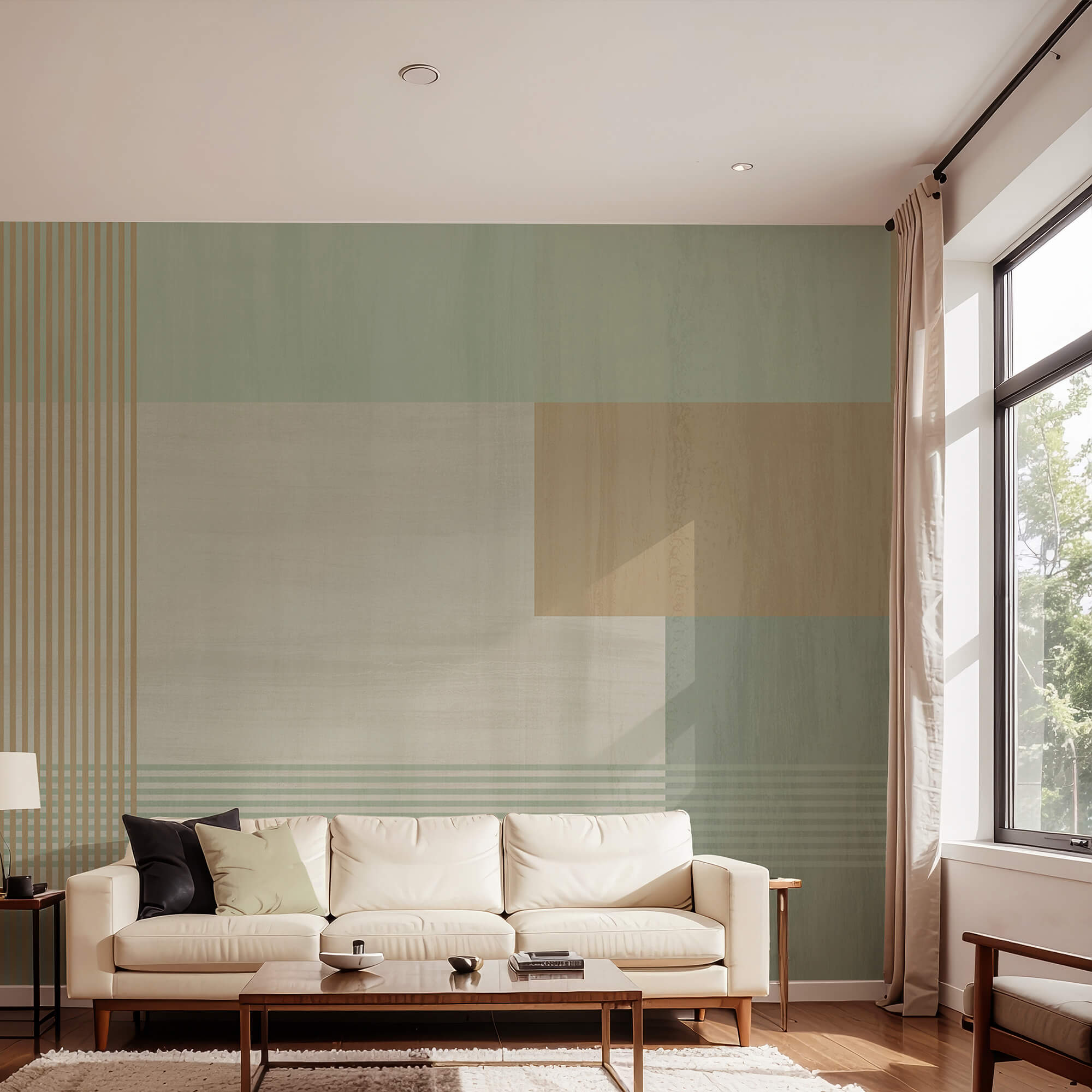 Nástenné maľby Abstraktné tvary a jemné farby sa prelínajú. Nástenné maľby Abstraktné tvary a jemné farby sa prelínajú.