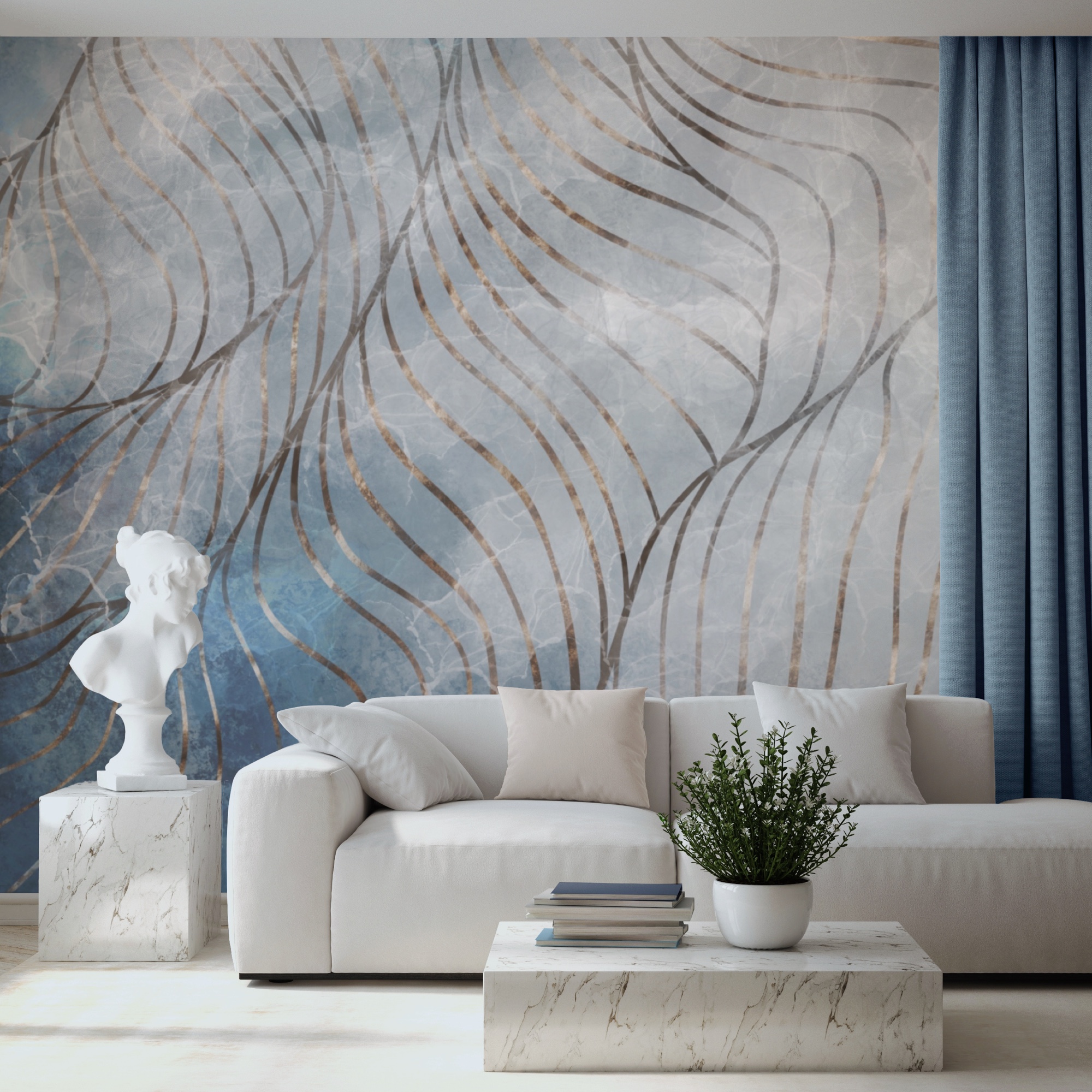 Elegantné krivky v chladných farbách