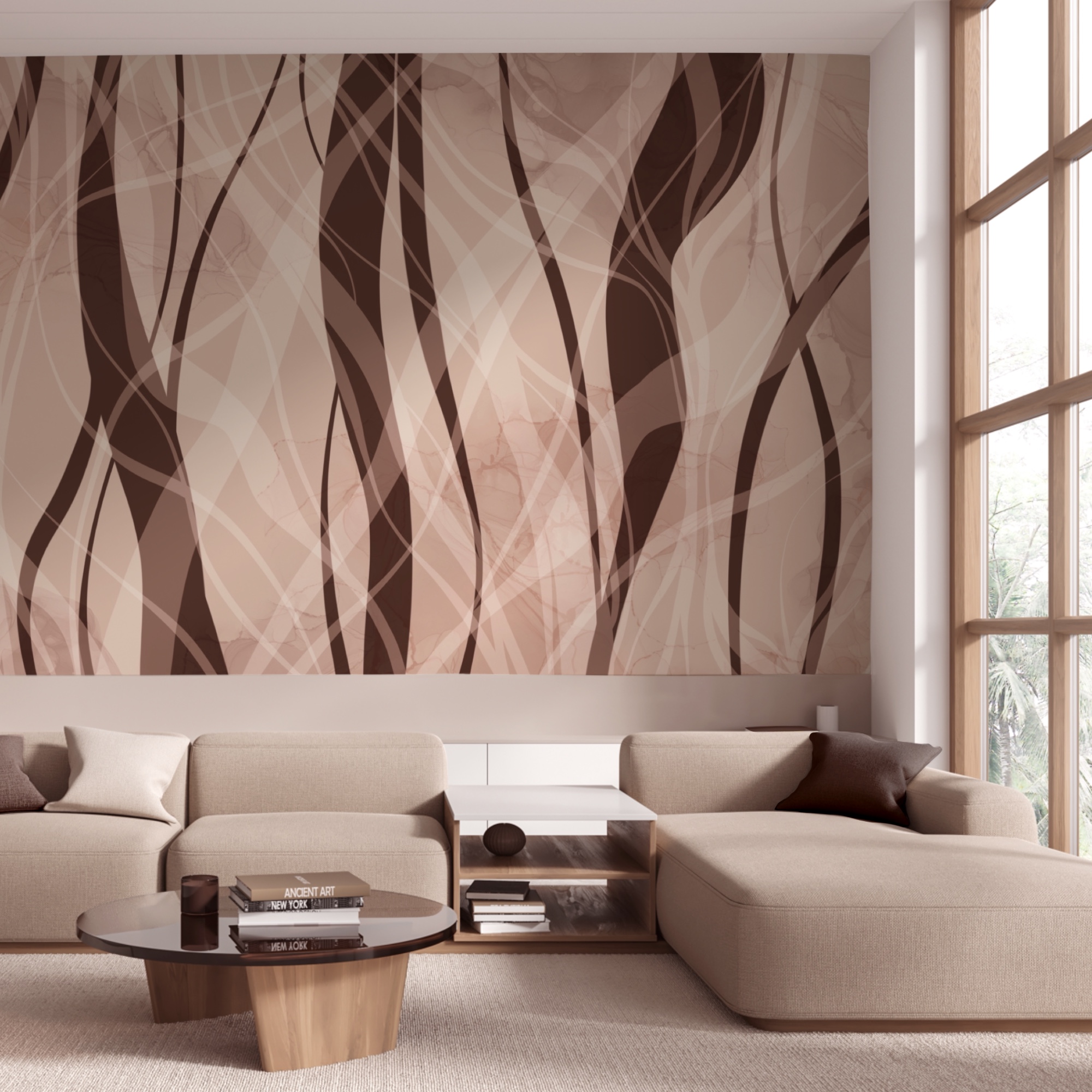 Jemné vlny v teplých zemitých tónoch