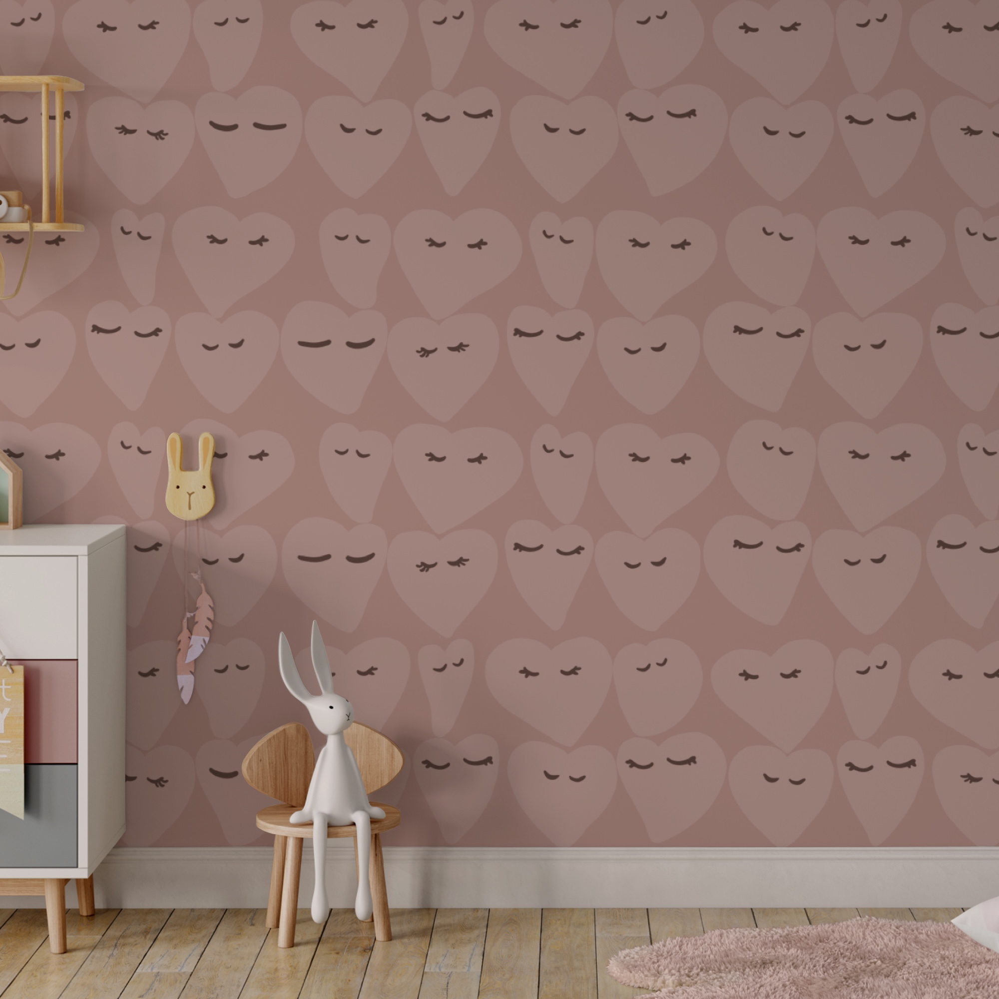 Vzory srdca s hravými výrazmi