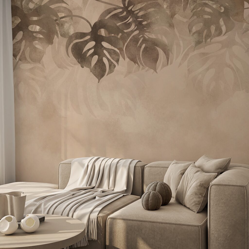 Elegantné lístie na mäkkom pozadí