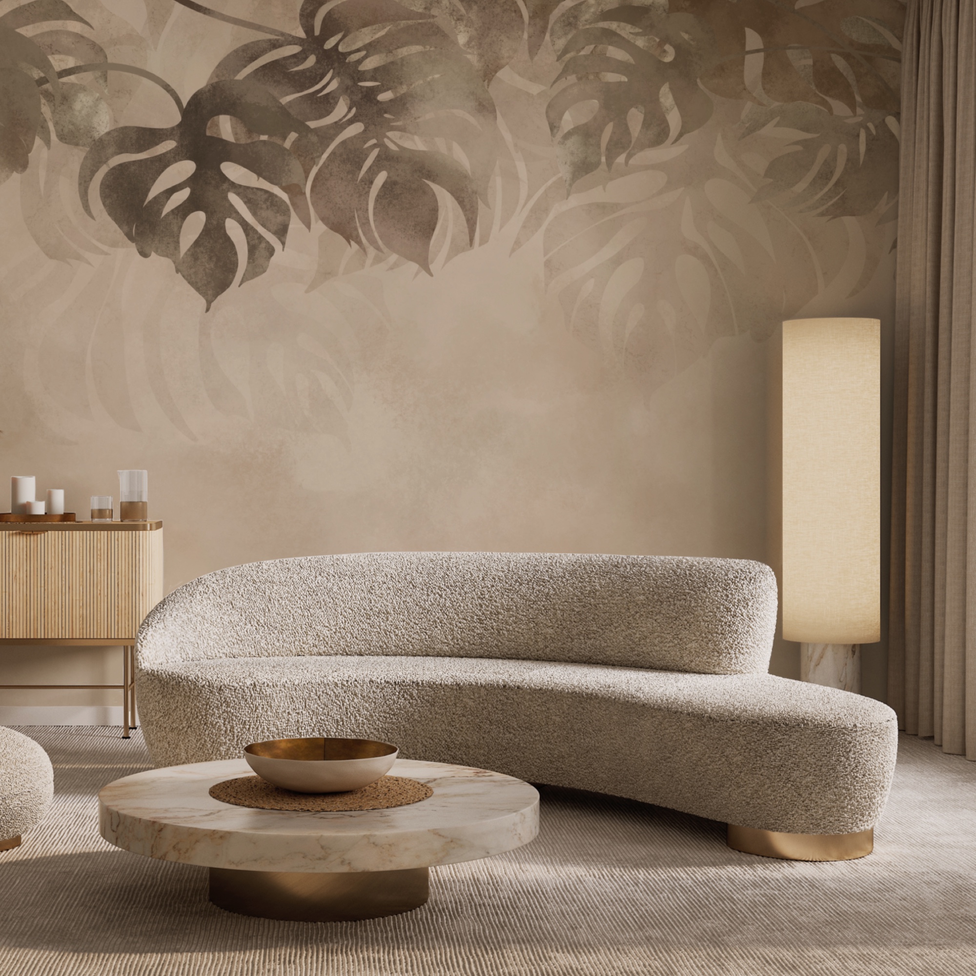 Elegantné lístie na mäkkom pozadí