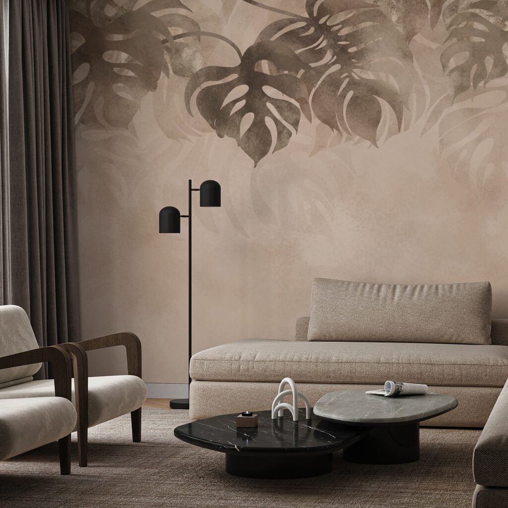 Elegantné lístie na mäkkom pozadí