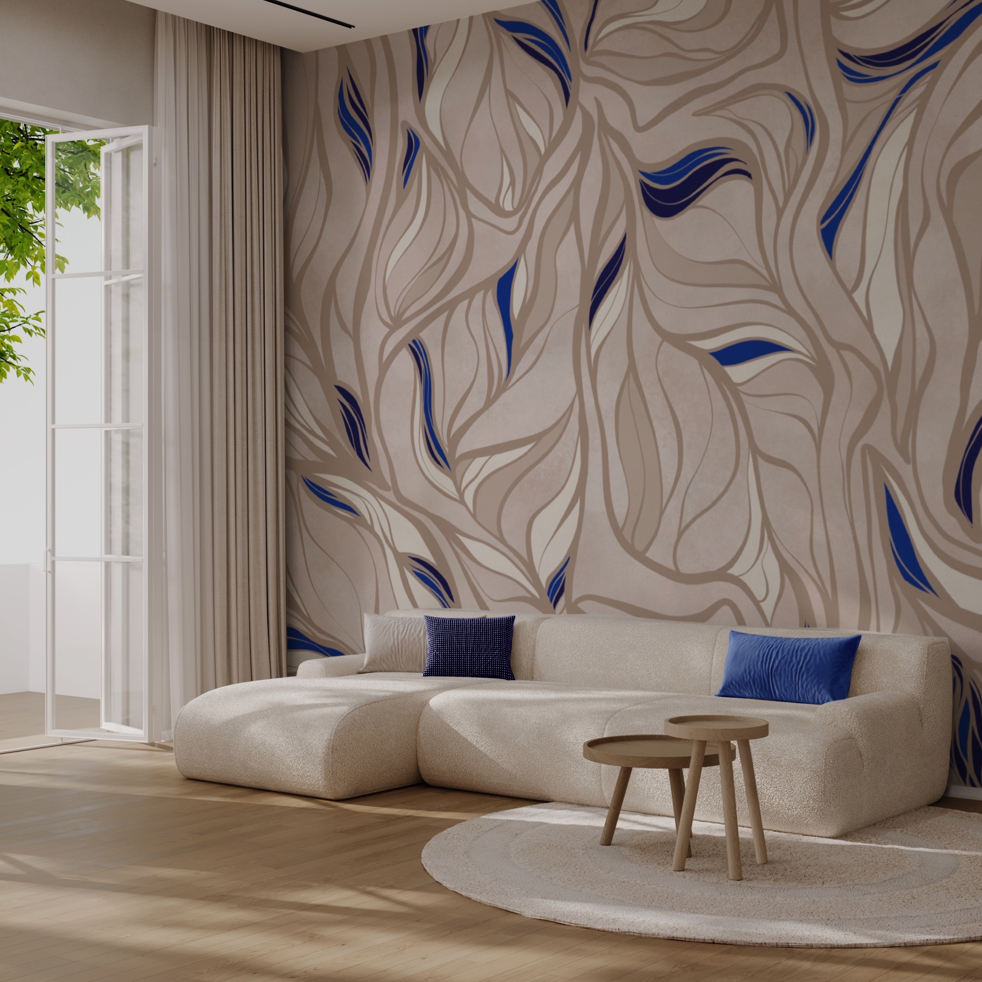 Vzor modrých a opálených čiar