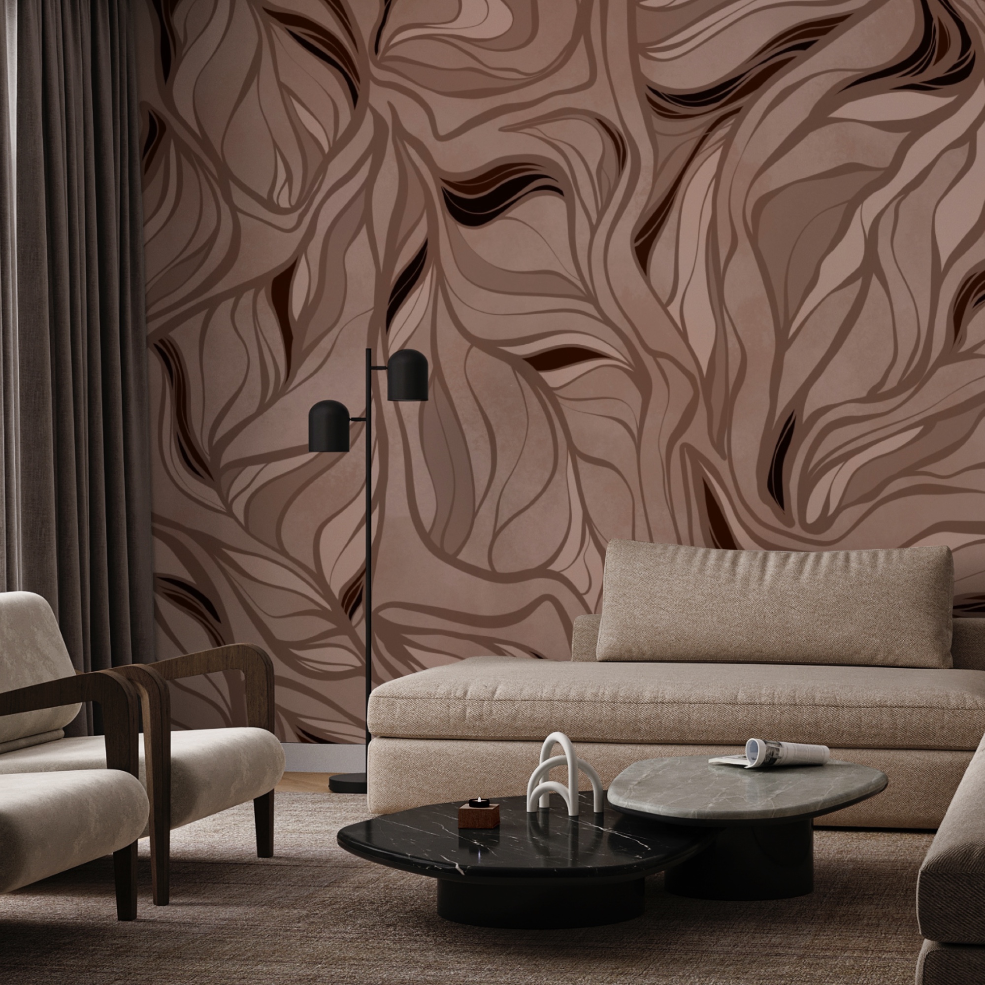 Hnedý a čierny vzor