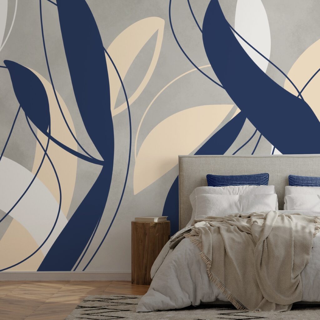 Modré a biele víry na sivom pozadí Modré a biele víry na sivom pozadí