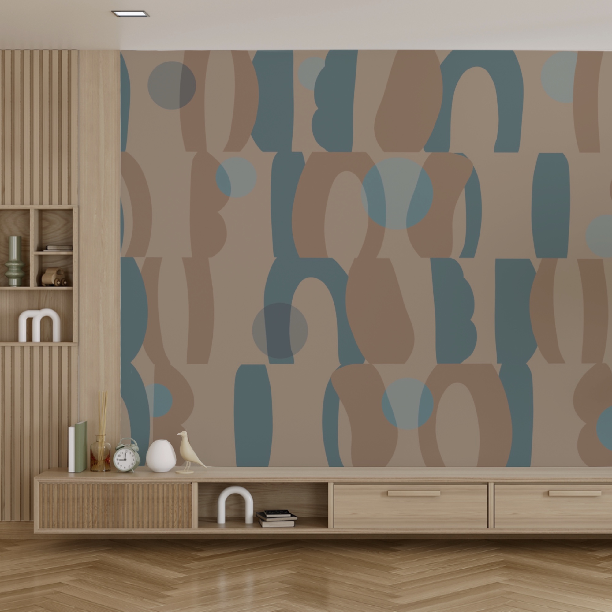 Vzor modrých a hnedých tvarov Vzor modrých a hnedých tvarov