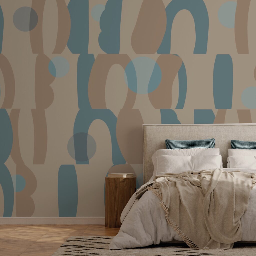 Vzor modrých a hnedých tvarov Vzor modrých a hnedých tvarov