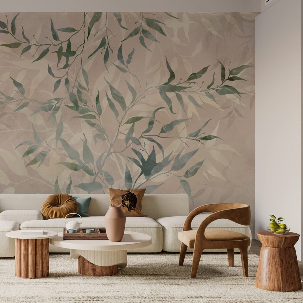 Vzor listov na béžovom pozadí Vzor listov na béžovom pozadí