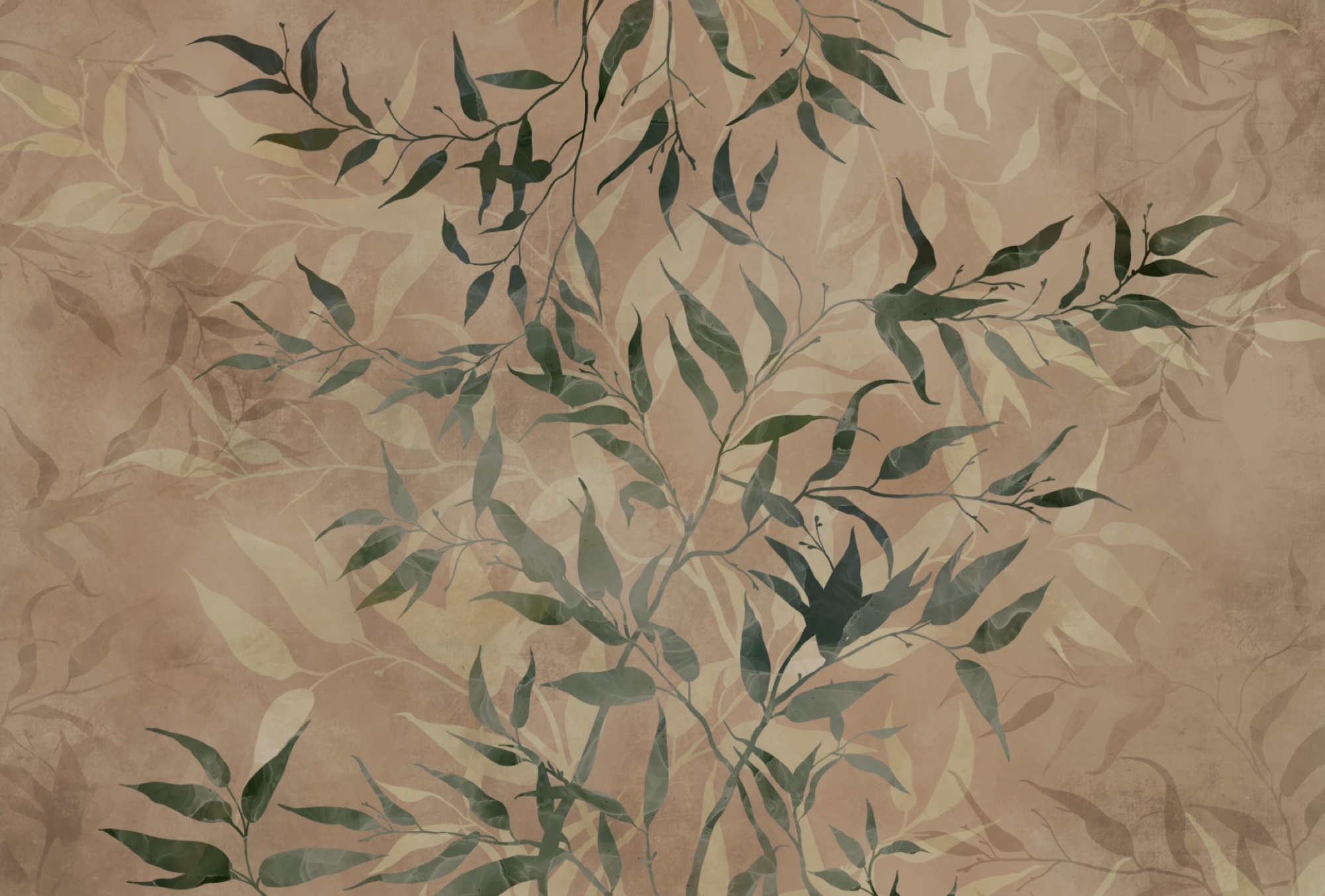 Natural foliage on textured background