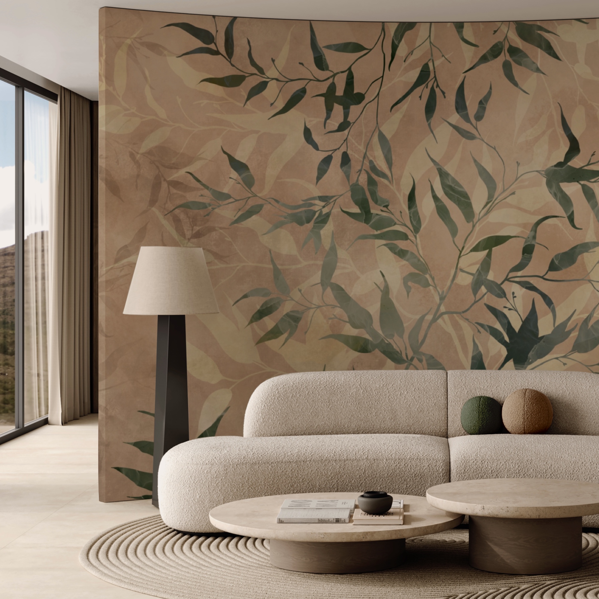 Prírodné lístie na textúrovanom pozadí