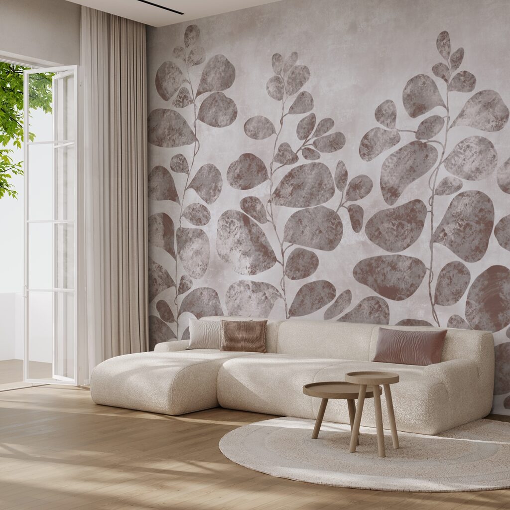 Mäkké listy na tlmenom pozadí