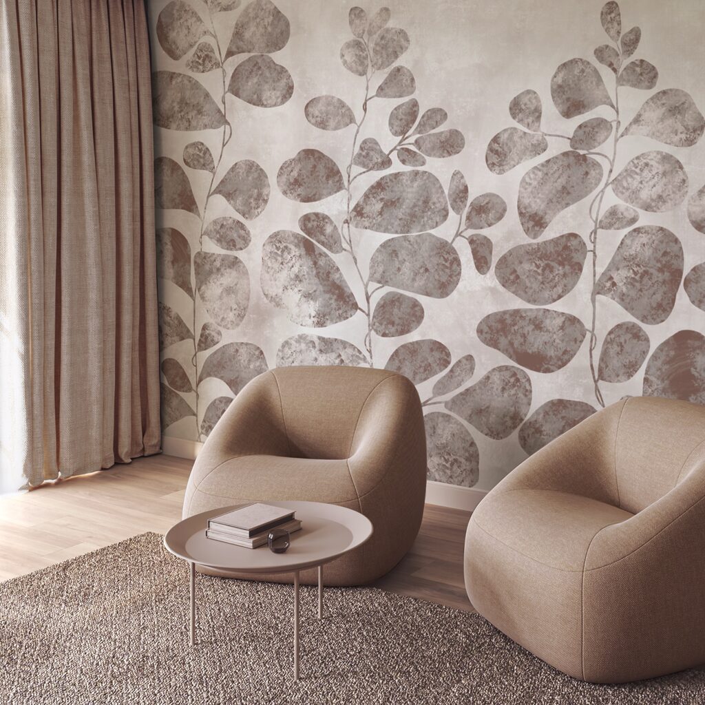 Mäkké listy na tlmenom pozadí