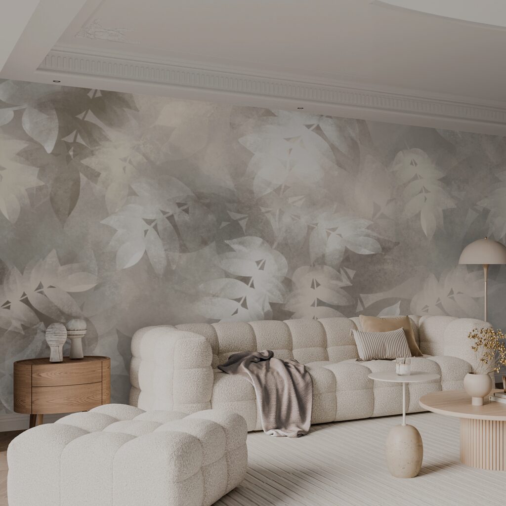 Sivé a biele pozadie s listami Sivé a biele pozadie s listami