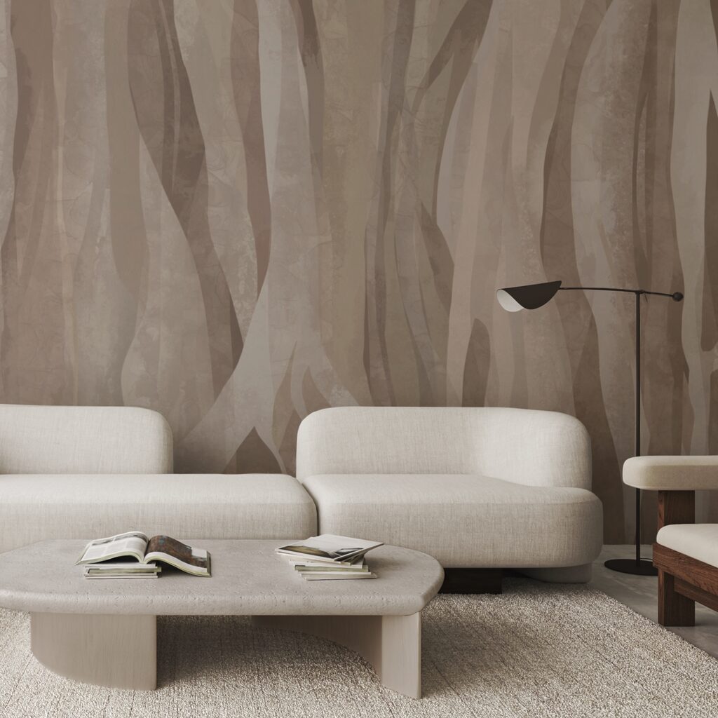 Abstraktné prírodné vzory v jemných odtieňoch