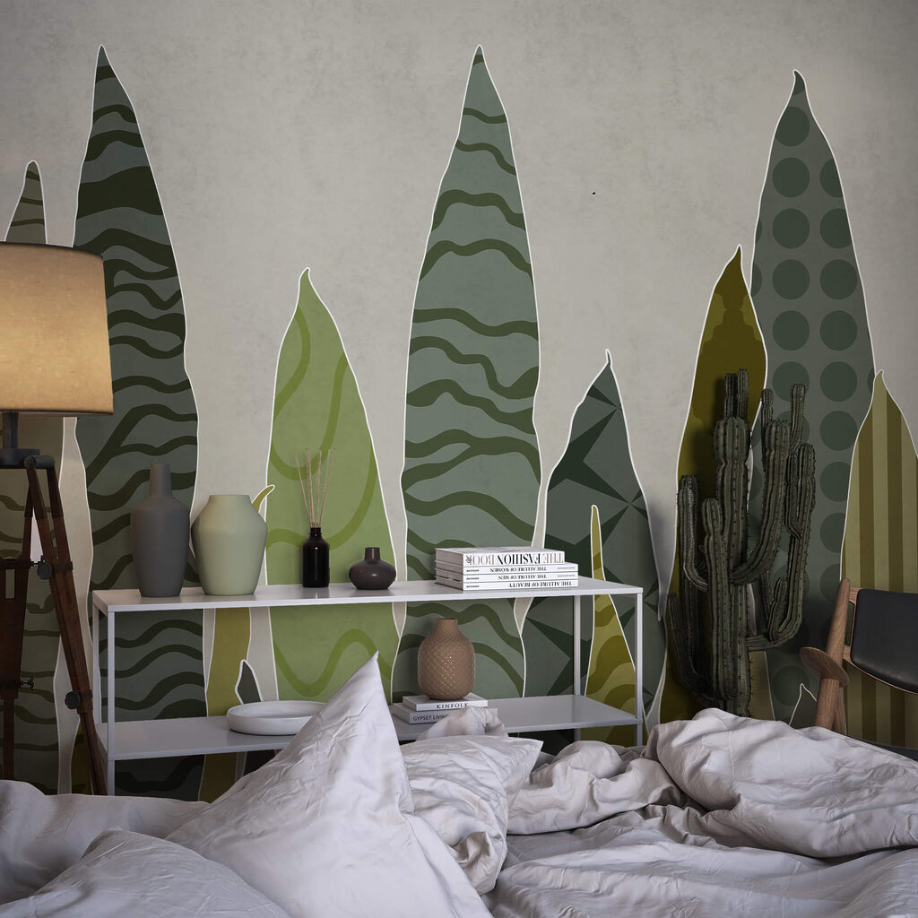 Skupina zelených listov