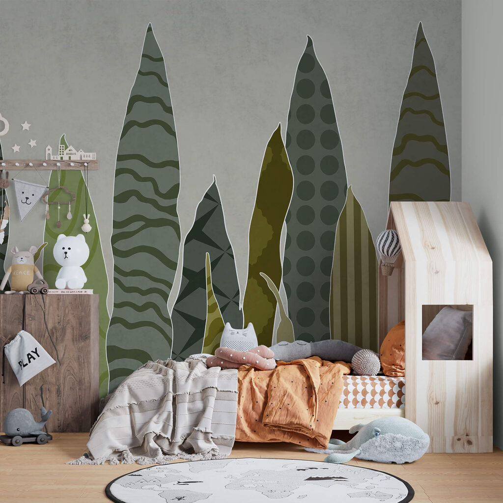 Skupina zelených listov