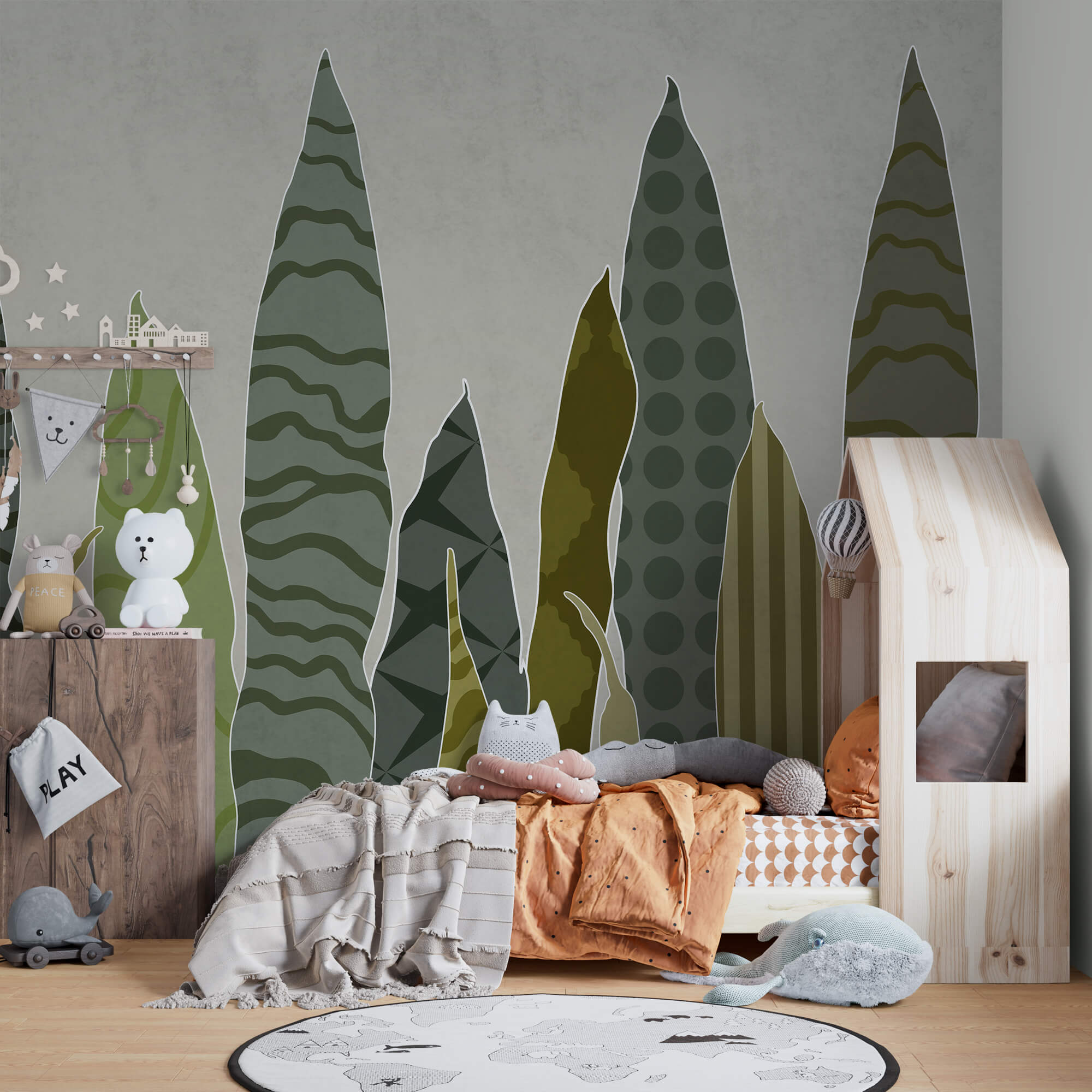 Skupina zelených listov