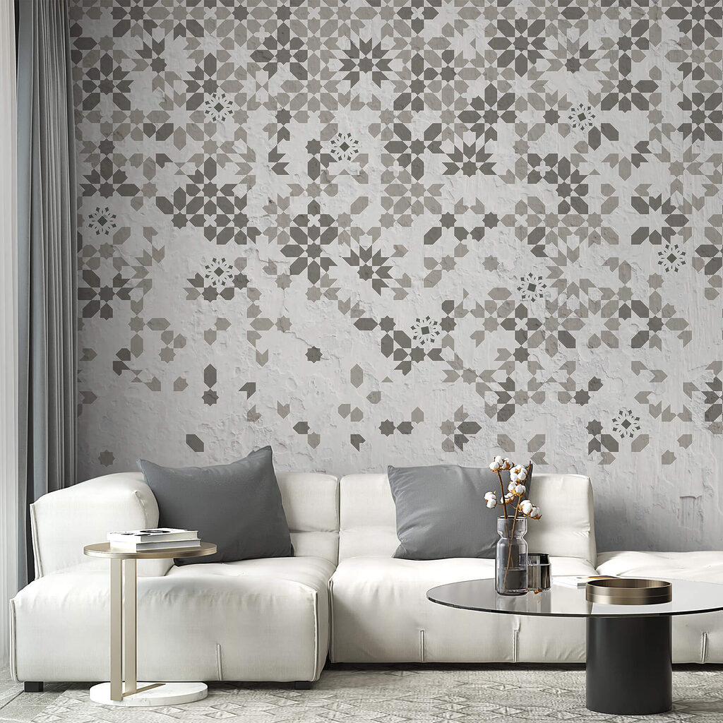 Stena s mnohými rôznymi vzormi