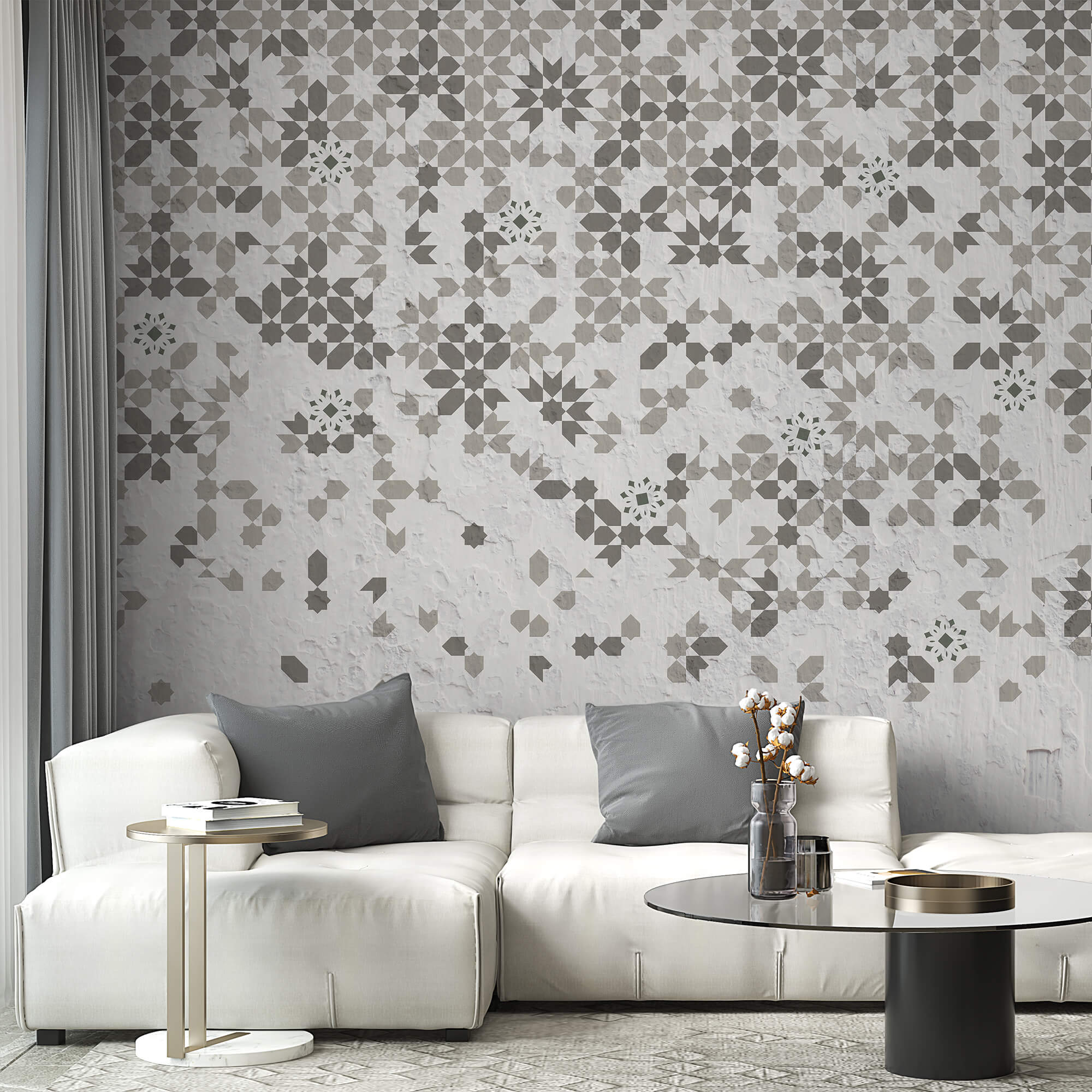 Stena s mnohými rôznymi vzormi