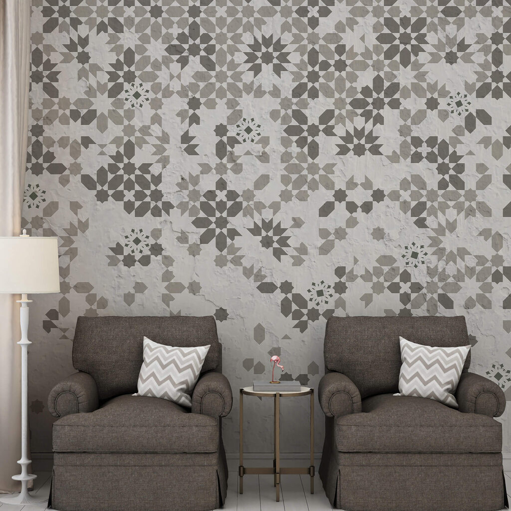 Stena s mnohými rôznymi vzormi