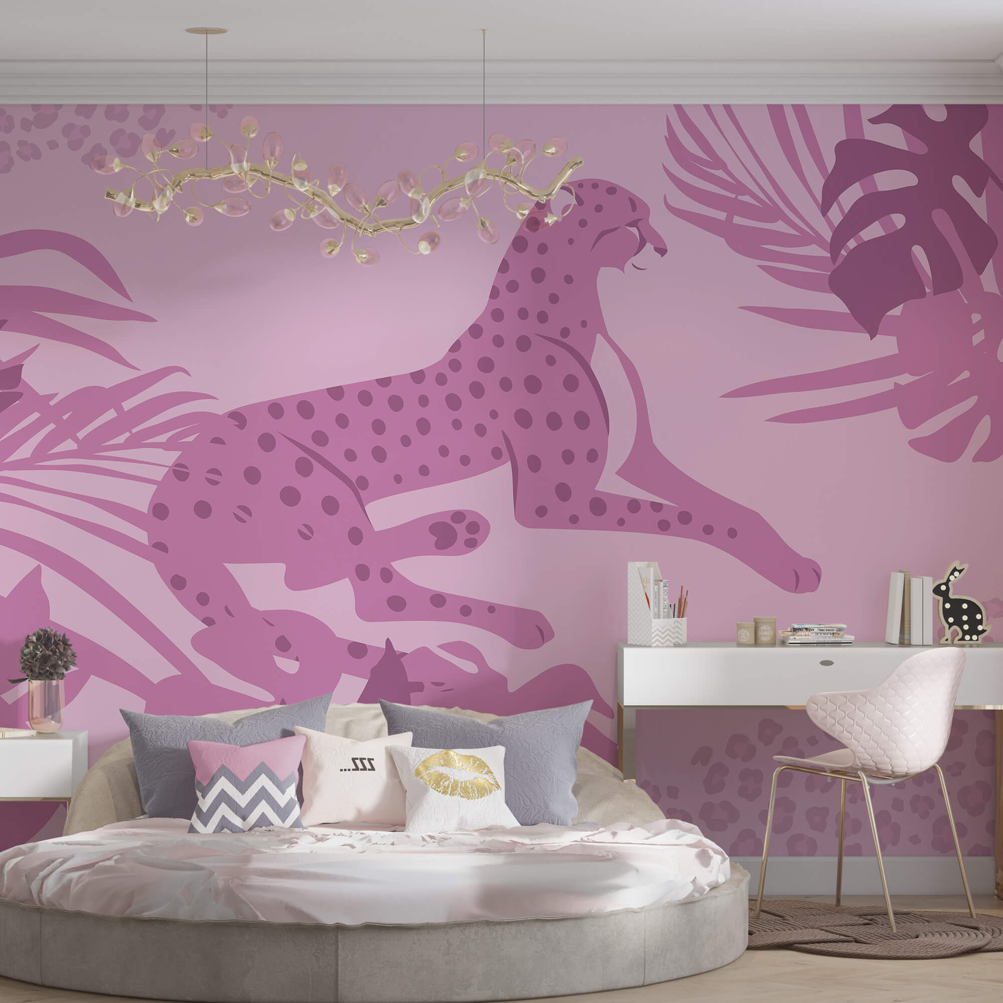 Fialový gepard s ružovými škvrnami