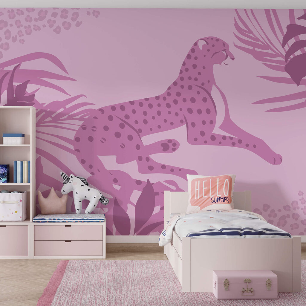 Fialový gepard s ružovými škvrnami