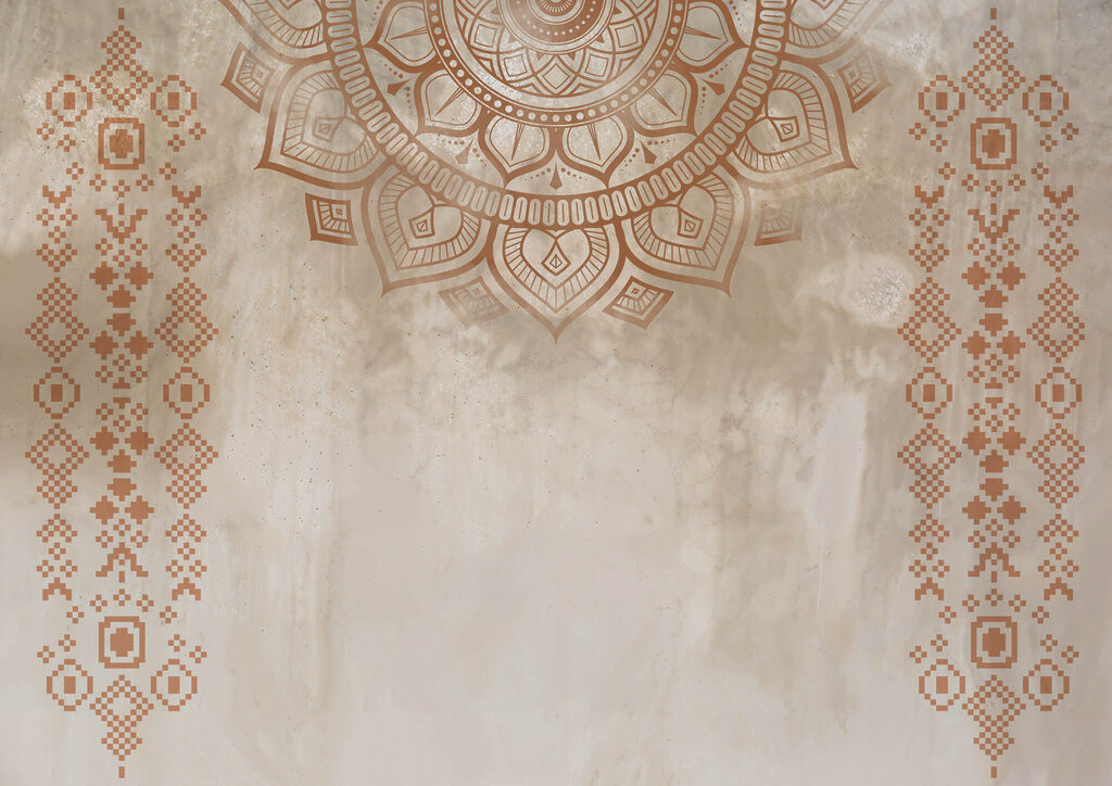 Biela a hnedá mandala Biela a hnedá mandala