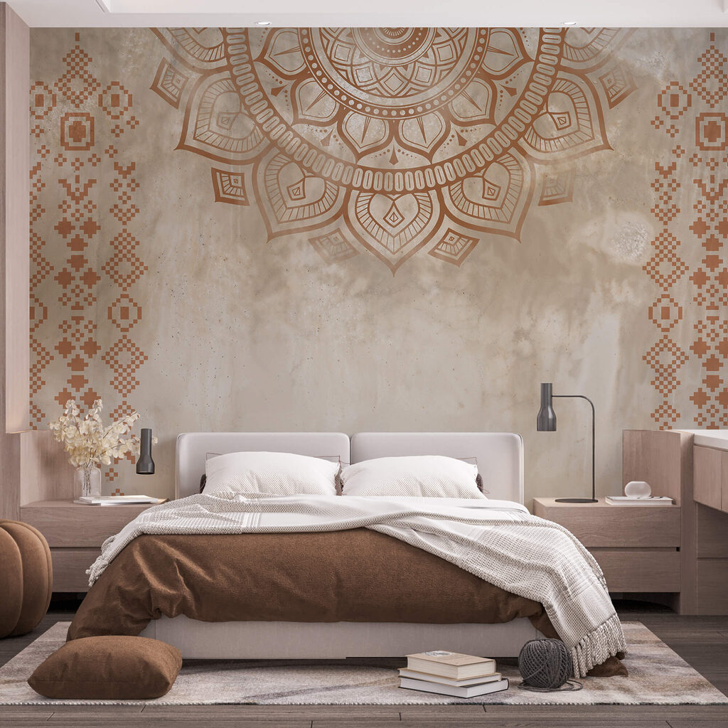 Biela a hnedá mandala