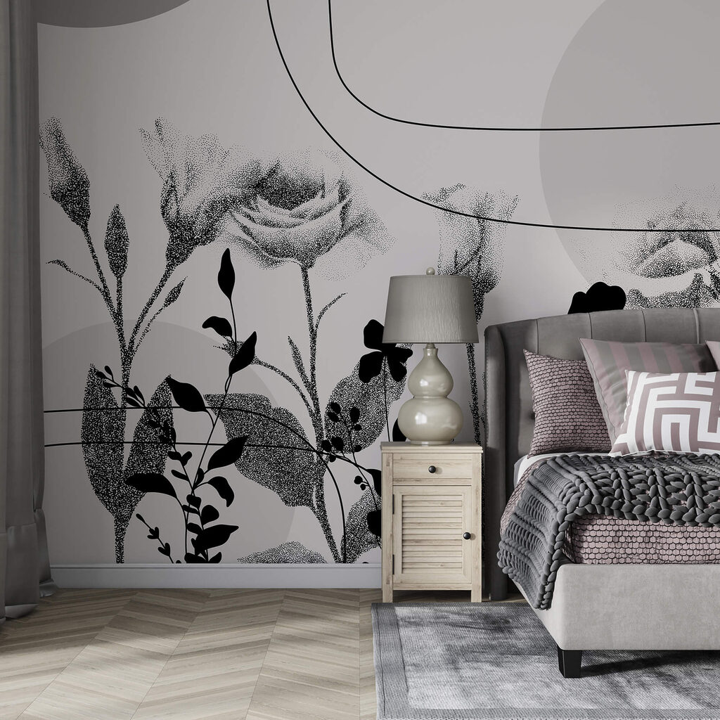 Čiernobiely obraz kvetov