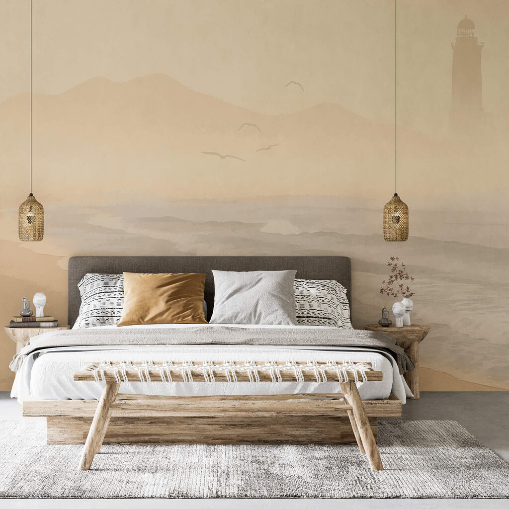 Pláž s vlnami a vtákmi Pláž s vlnami a vtákmi