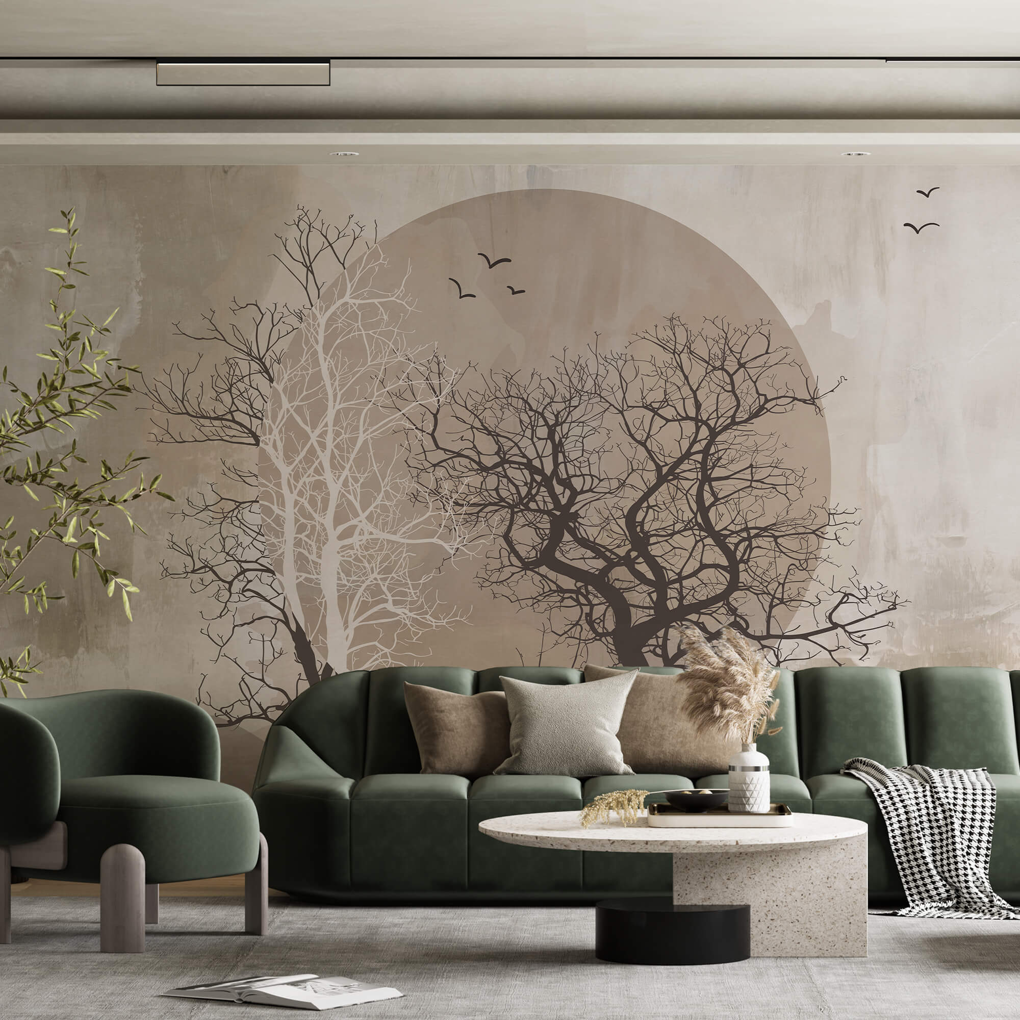 Maľba stromov a slnka Maľba stromov a slnka