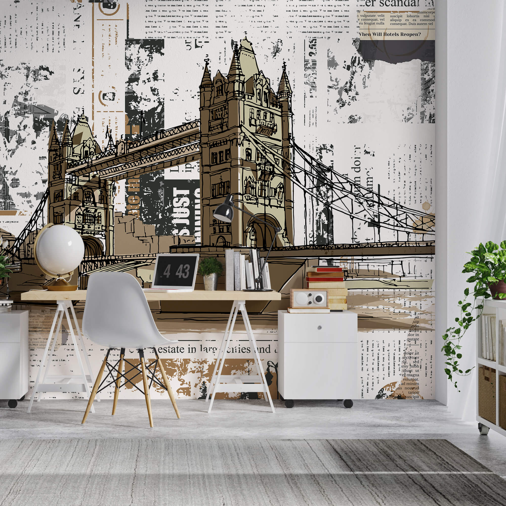 Kresba mosta cez rieku Kresba mosta cez rieku