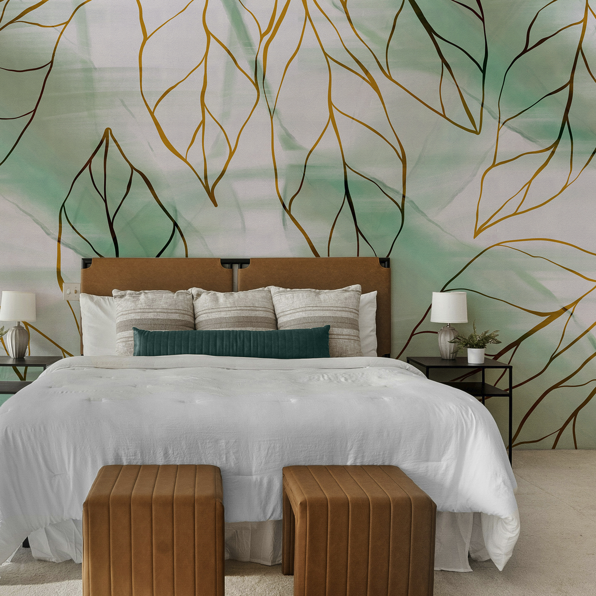 Vzor listov na tkanine Vzor listov na tkanine