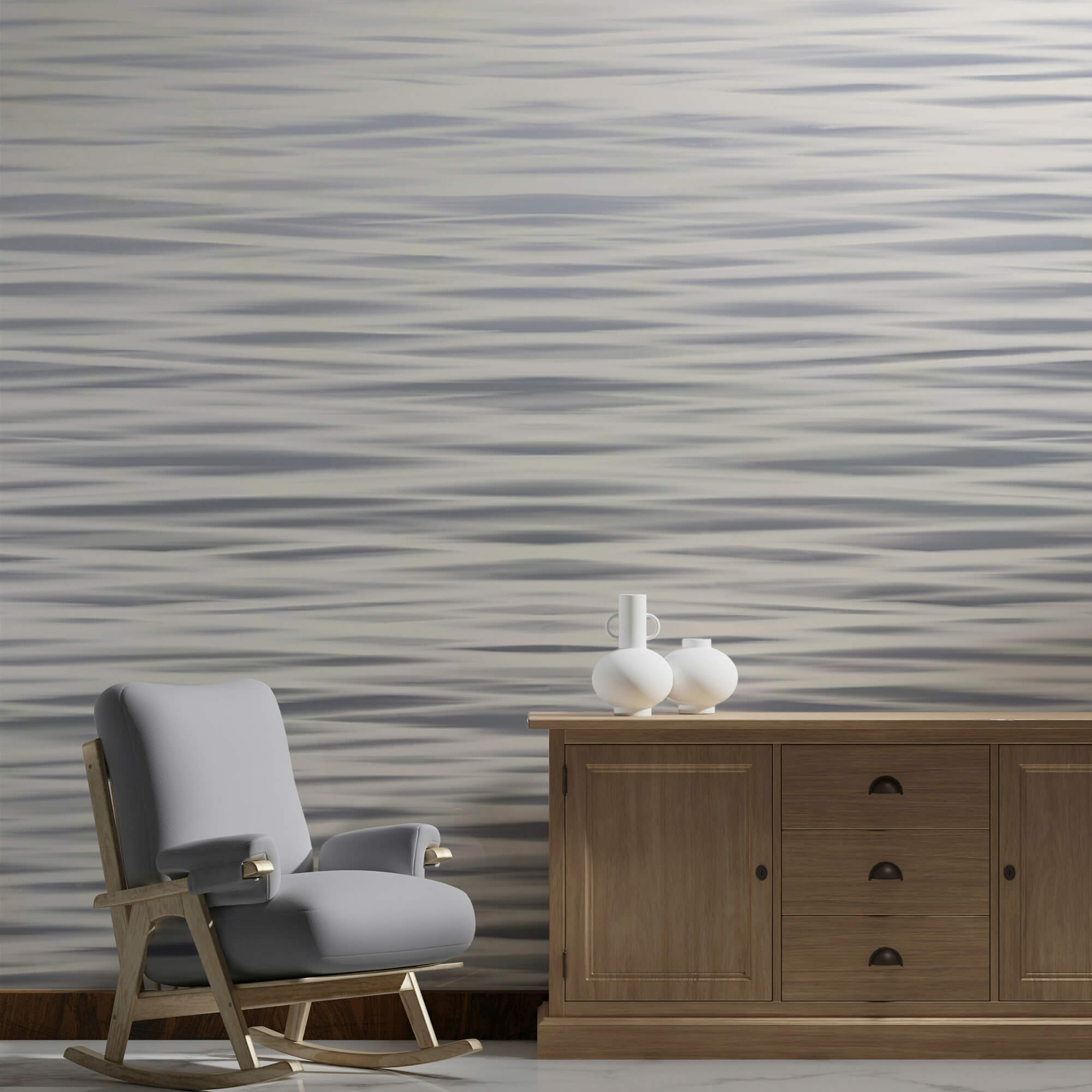 Vlny tancujúce na pokojnej hladine