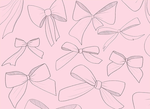 Pattern of bows on a pink background Pattern of bows on a pink background