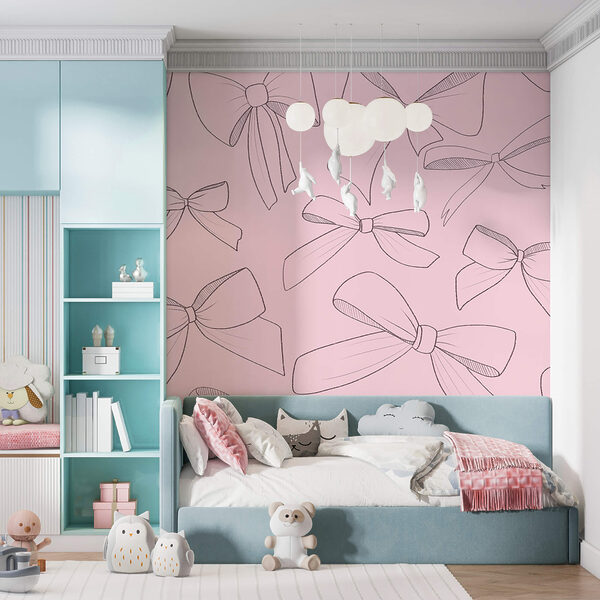 Vzor mašlí na ružovom pozadí Vzor mašlí na ružovom pozadí